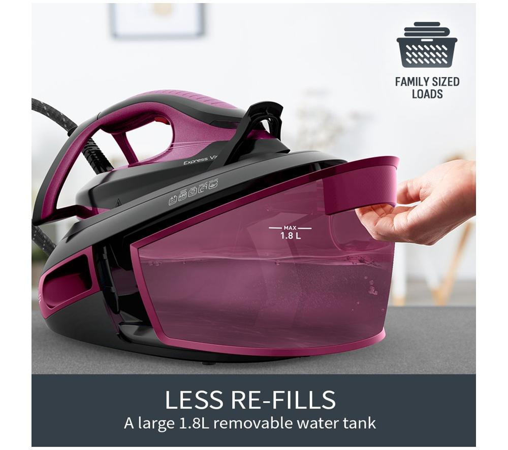 TEFAL Express Vision SV8154 Steam Generator Iron - Black & Purple
