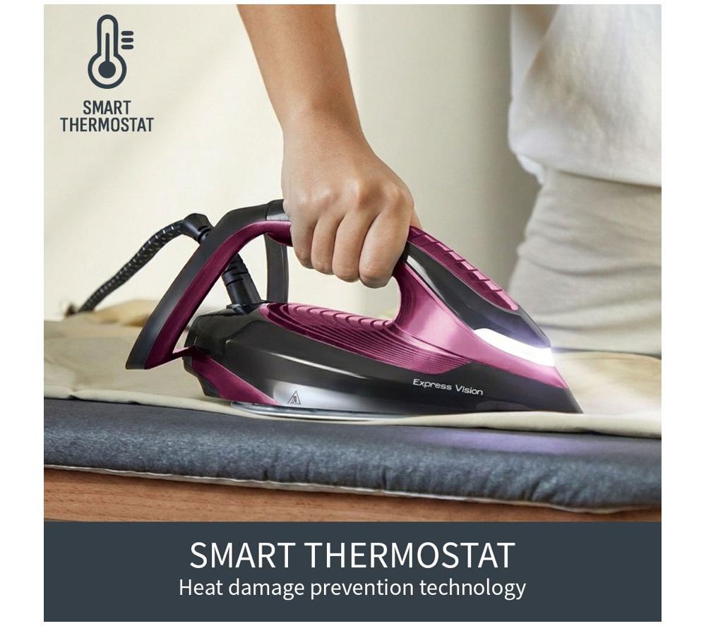 TEFAL Express Vision SV8154 Steam Generator Iron - Black & Purple