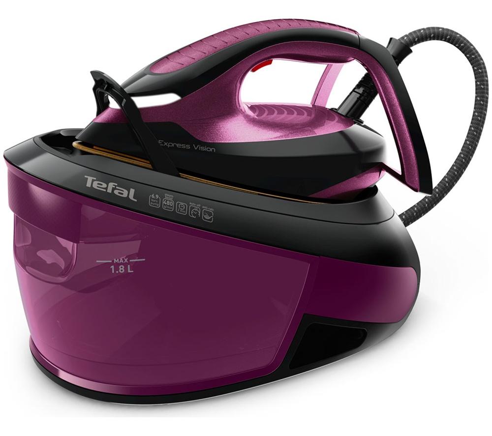 TEFAL Express Vision SV8154 Steam Generator Iron - Black & Purple
