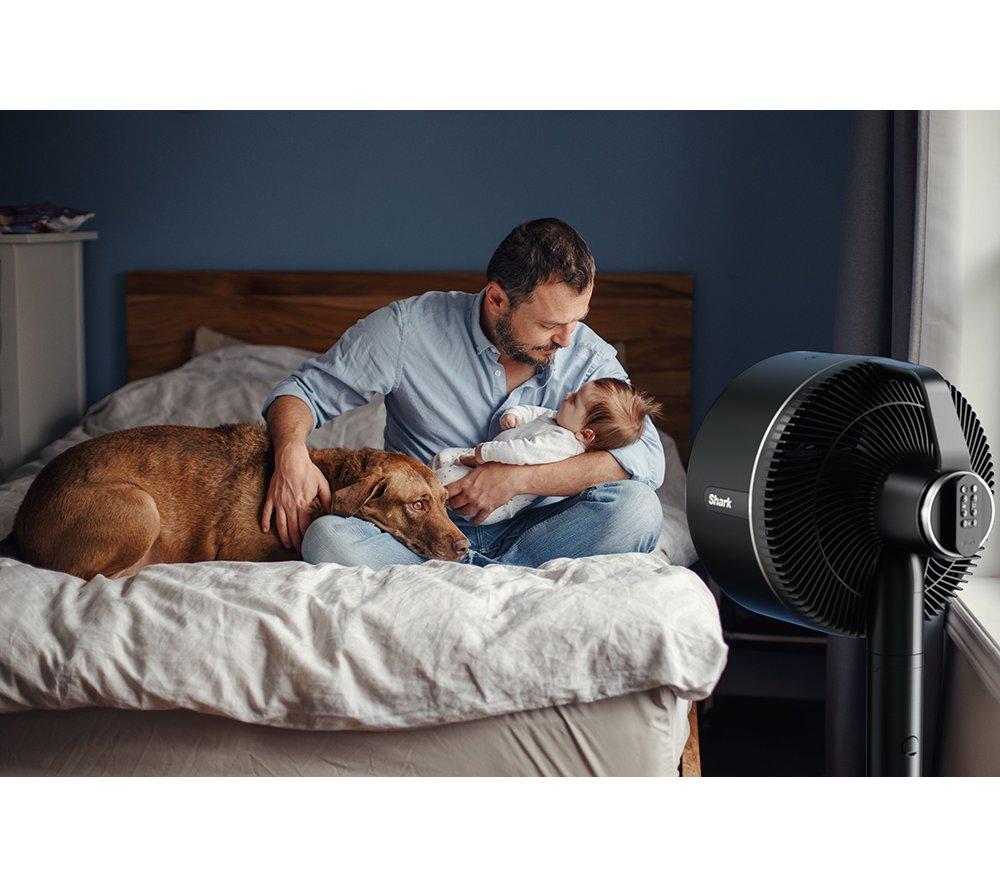 SHARK FlexBreeze FA220UK Portable 11.3" Hybrid Pedestal Fan - Charcoal Black