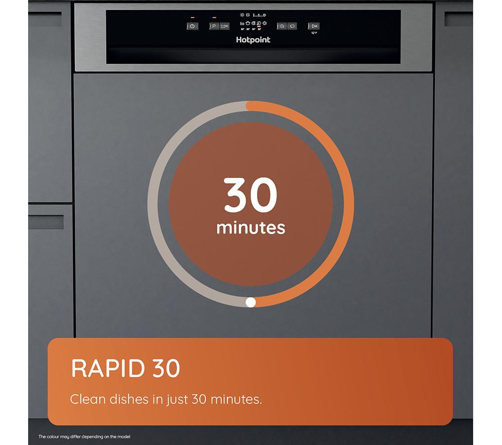 Lavavajillas de tamaño estándar semi-integrado HOTPOINT H3B L626 B UK