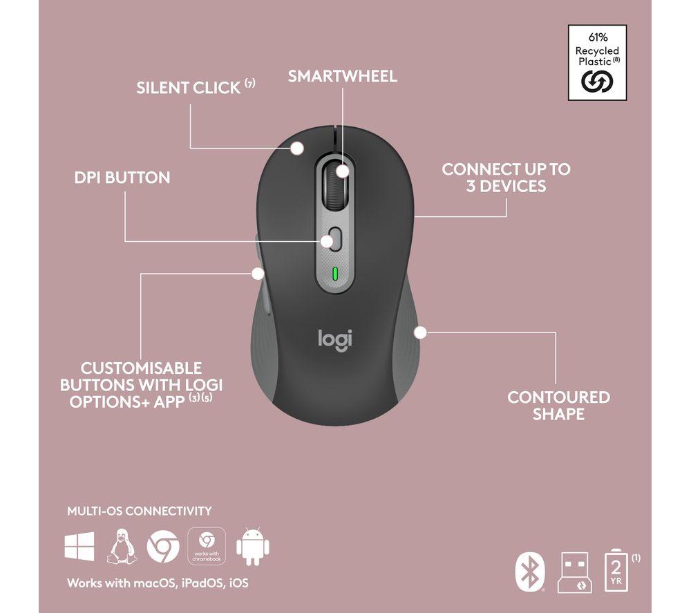 LOGITECH Signature Slim MK950 Wireless Keyboard & Mouse Set - Graphite