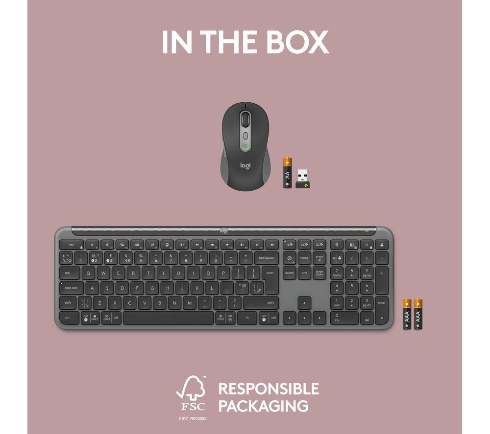LOGITECH Signature Slim MK950 Wireless Keyboard & Mouse Set - Graphite