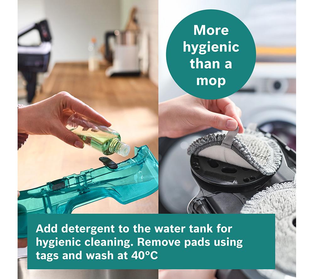 Aspiradora sin cable 2 en 1 BOSCH Unlimited 7 Aqua BCS71HYGGB - Blanco y turquesa