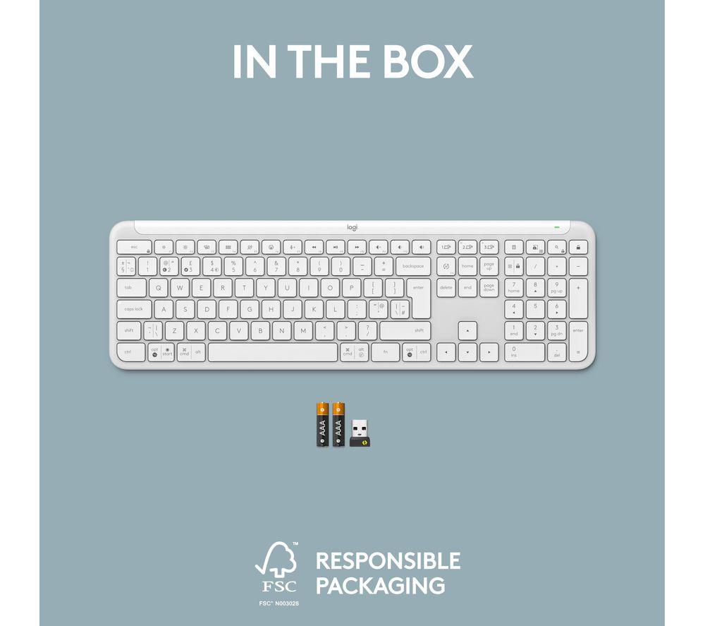 LOGITECH Signature Slim K950 Wireless Keyboard - White