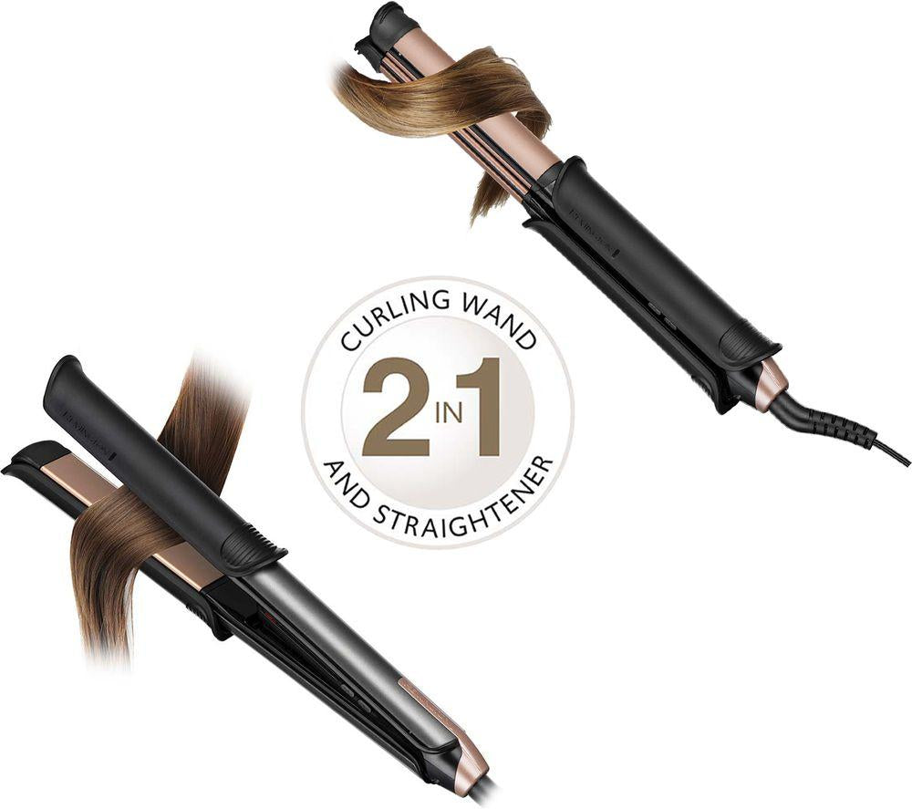 REMINGTON One Straight & Curl Hair Styler - Dark Grey & Copper