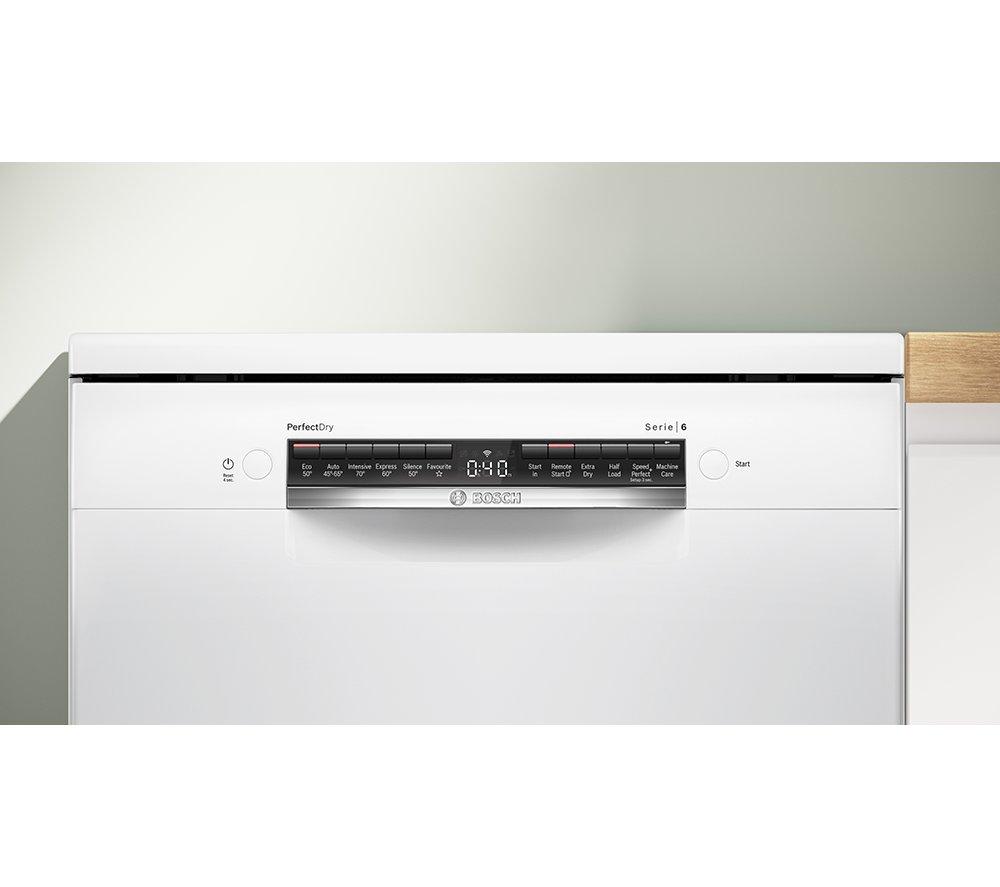 BOSCH Serie 6 PerfectDry SMS6ZCW10G Lavavajillas de tamaño estándar con WiFi - Blanco