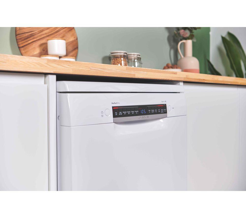 BOSCH Serie 6 PerfectDry SMS6ZCW10G Lavavajillas de tamaño estándar con WiFi - Blanco