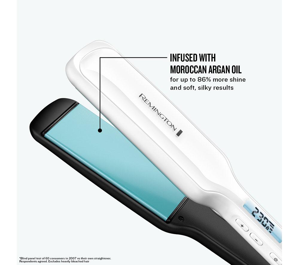 REMINGTON Shine Therapy S8550 Hair Straightener - White & Blue