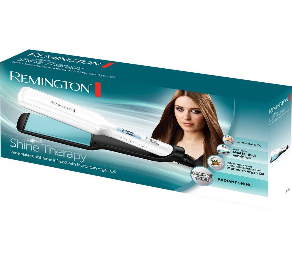 REMINGTON Shine Therapy S8550 Hair Straightener - White & Blue