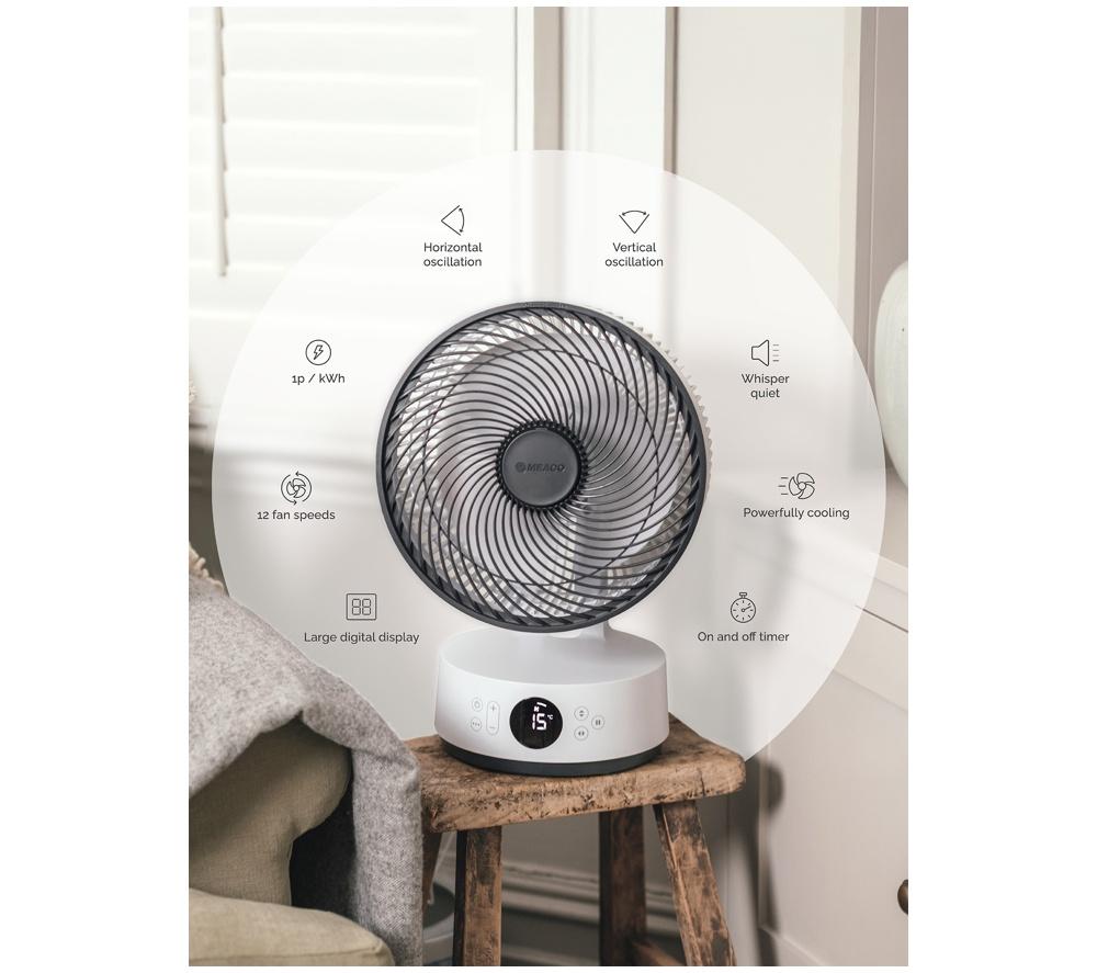 MEACO Sefte 10” Table Air Circulator Fan - White