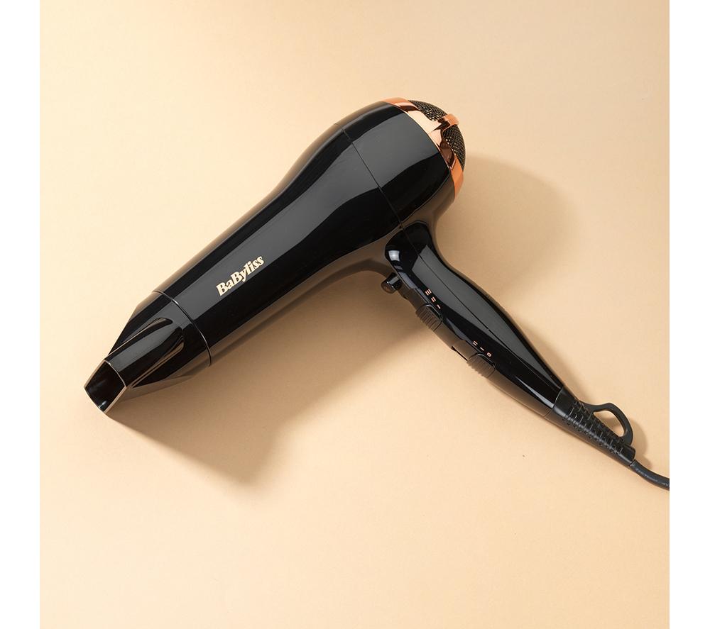 BABYLISS Rose Lustre 5736DU Hair Dryer - Black & Rose Gold