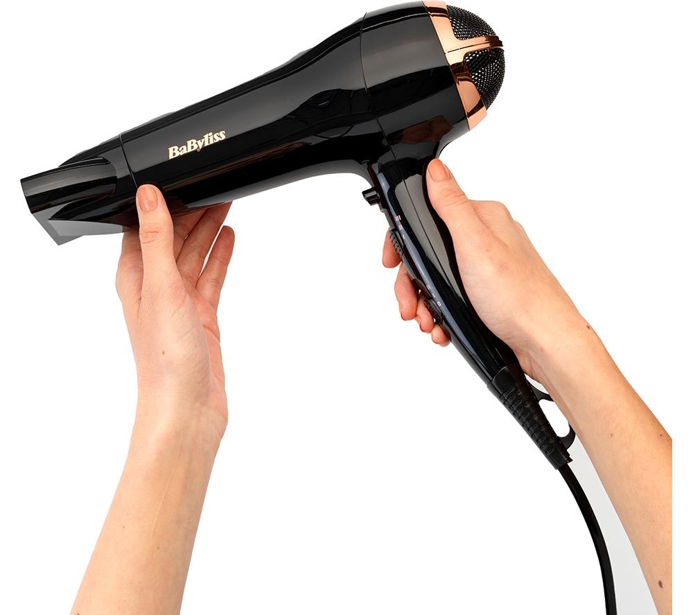 BABYLISS Rose Lustre 5736DU Hair Dryer - Black & Rose Gold