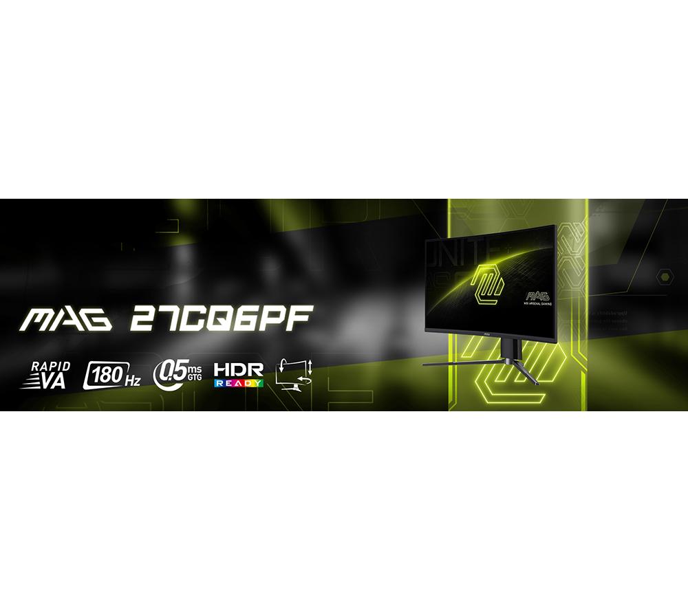 MSI MAG 27CQ6PF Quad HD 27" Curved VA LCD Gaming Monitor - Black
