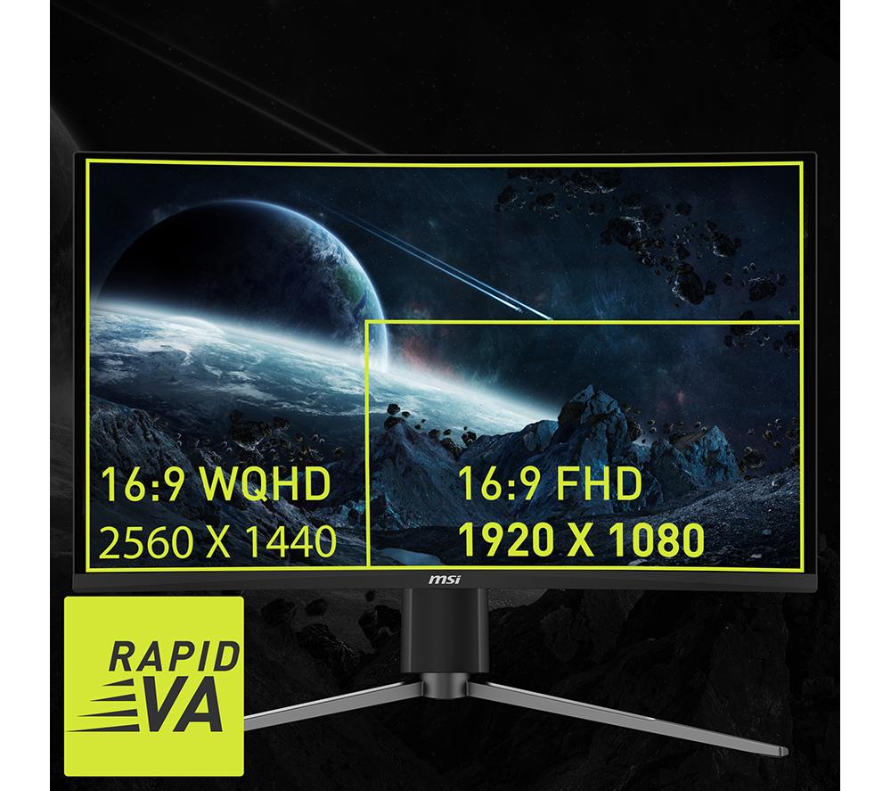 MSI MAG 27CQ6PF Quad HD 27" Curved VA LCD Gaming Monitor - Black