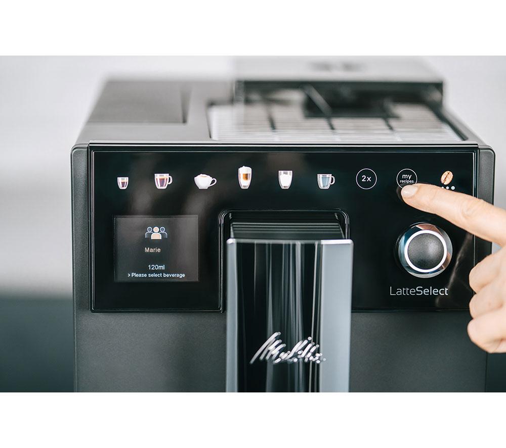 Cafetera automática MELITTA LatteSelect con molinillo integrado - Negra