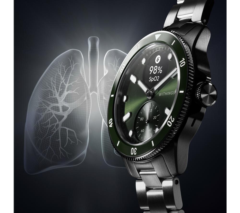WITHINGS ScanWatch Nova Hybrid Smart Watch - Green, 42 mm