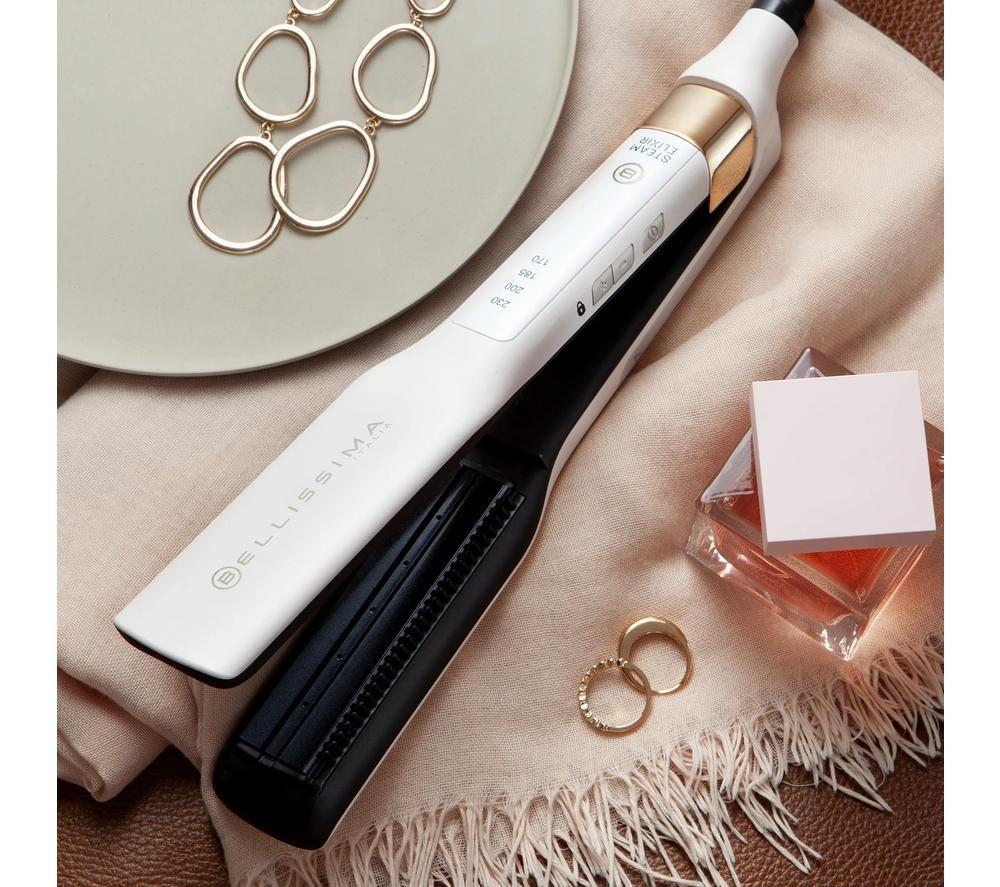 BELLISSIMA ITALIA Steam Elixir Hair Straightener - White & Gold