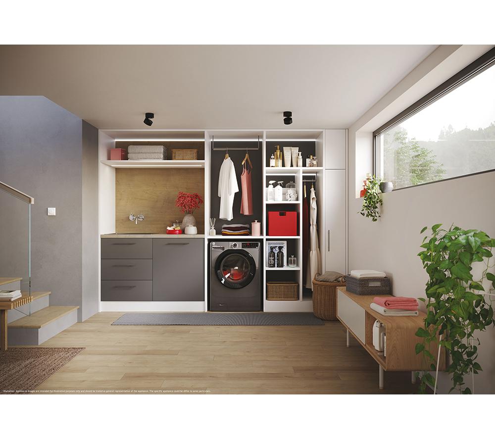 HOOVER H Wash 350 H3DPS4866TAMBR80 WiFi-fähiger 8 kg Waschtrockner - Graphit
