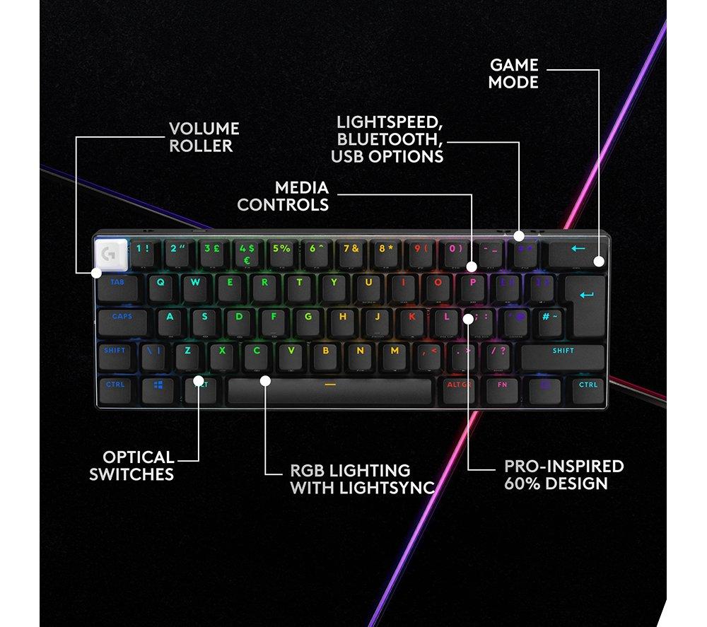 LOGITECH PRO X 60 LIGHTSPEED Wireless Gaming Keyboard - Black