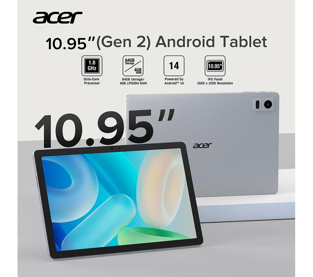 Tablet ACER ACTAB1125 de 10,95" - 64 GB, Negro