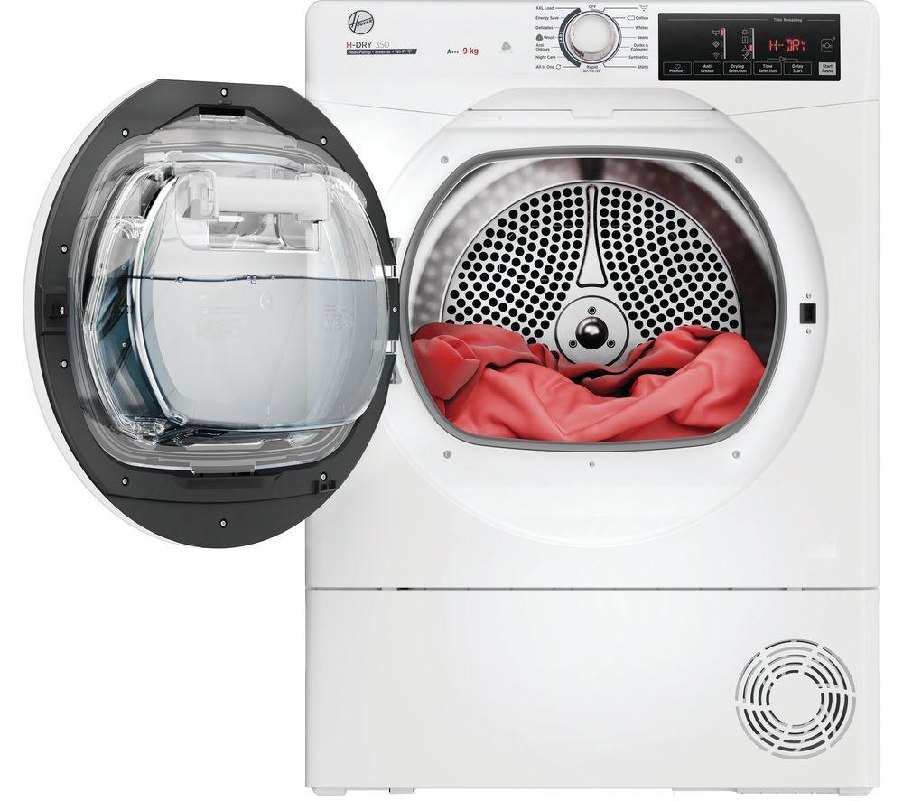 HOOVER H-Dry 350 HRE H9A3TE-80/N WiFi-enabled 9 kg Heat Pump Tumble Dryer - White