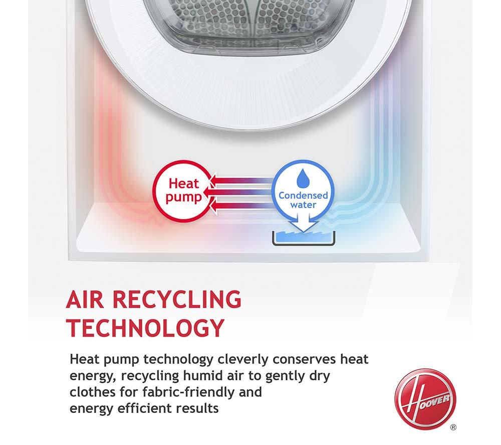 Secadora de bomba de calor HOOVER H-Dry 350 HRE H9A3TE-80/N de 9 kg con WiFi - Blanca