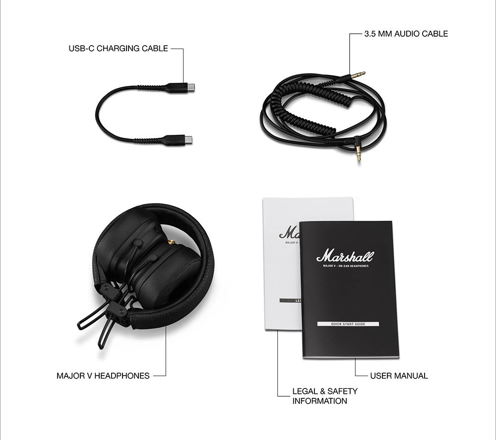 MARSHALL Major V Wireless Bluetooth Headphones - Black