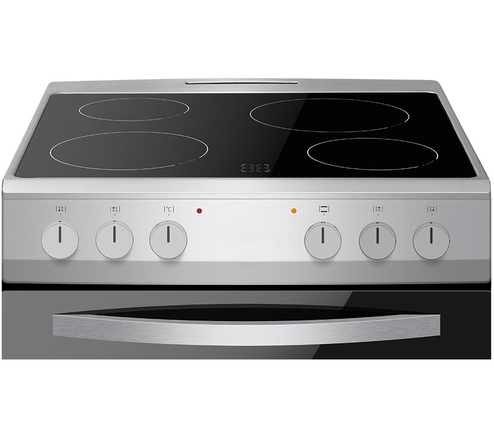 AMICA AFC601SS 60 cm Electric Ceramic Cooker - Black & Stainless Steel