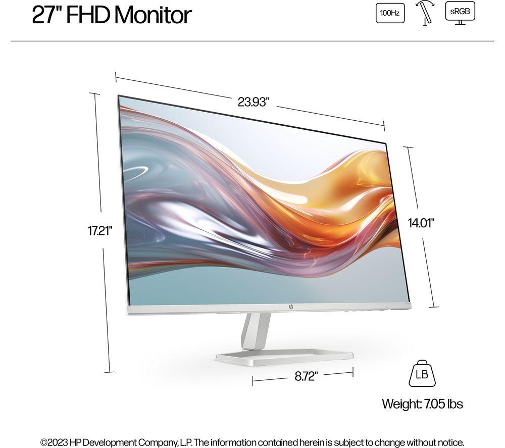 Monitor IPS LCD HP Serie 5 527sw Full HD de 27" - Blanco