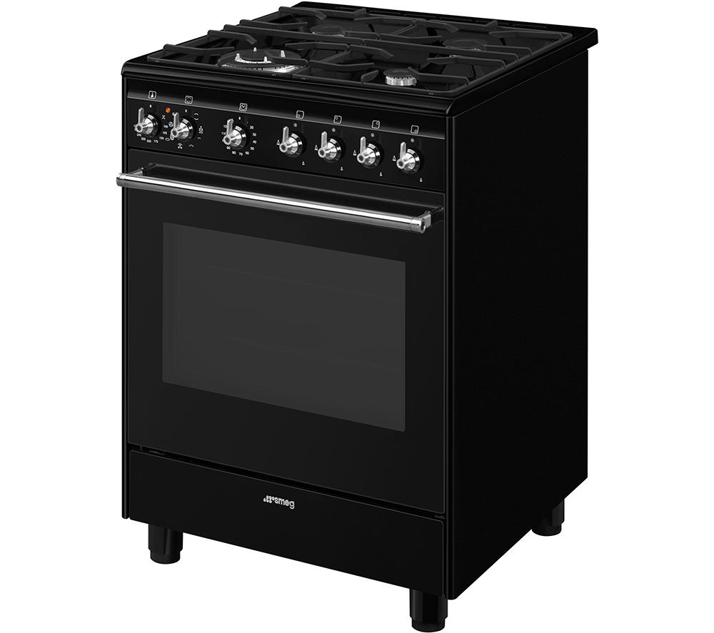 SMEG Concert CX61GMBL 60 cm Dual Fuel Range Cooker - Black