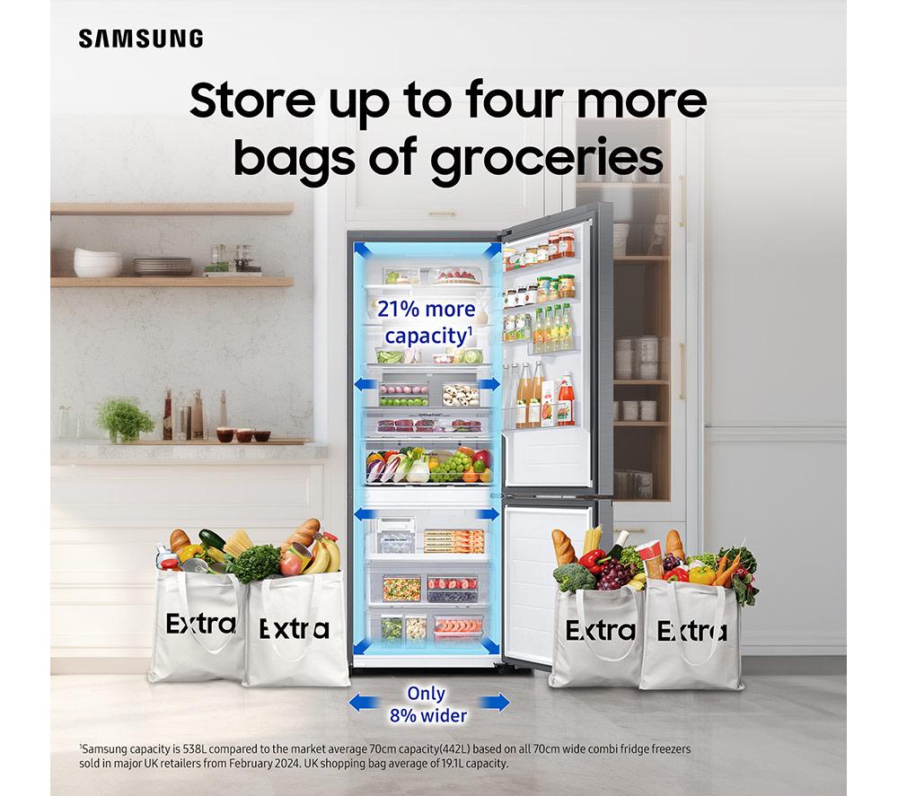 SAMSUNG SpaceMax RB53DG706AS9EU Frigorífico y Congelador Inteligente 70/30 - Plata