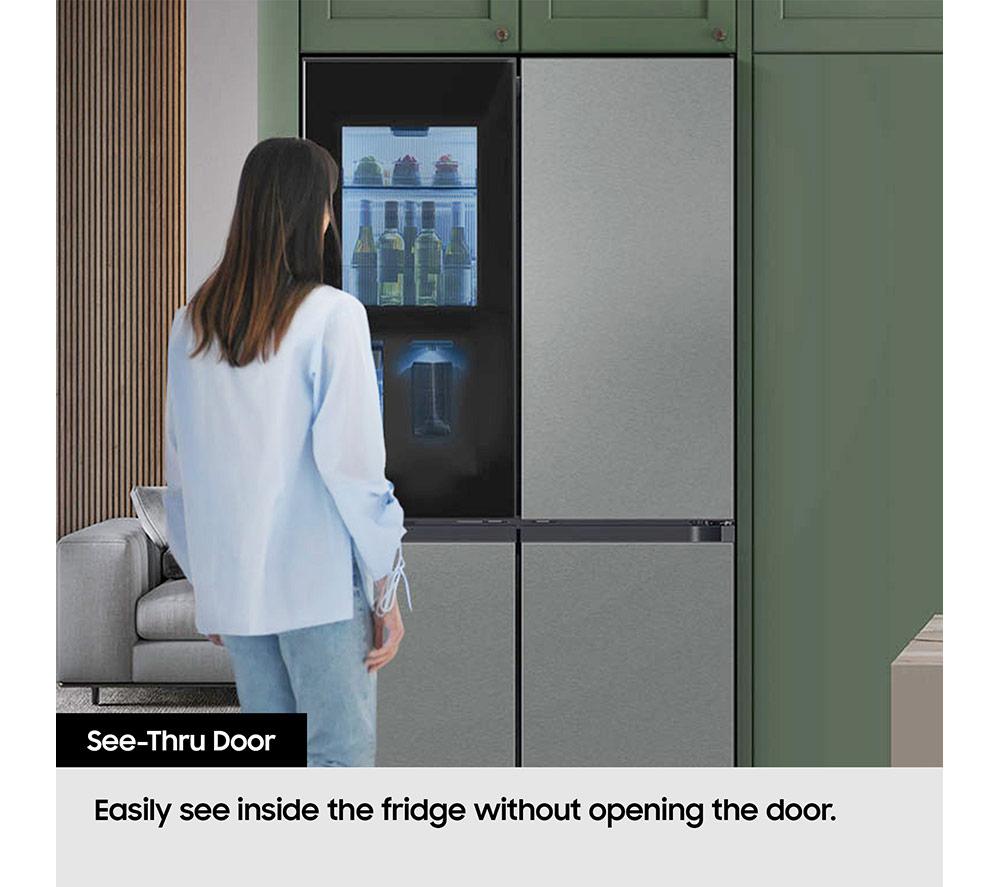 SAMSUNG Bespoke with See-Thru Door RF65DB970E22EU Smart Fridge Freezer - Black