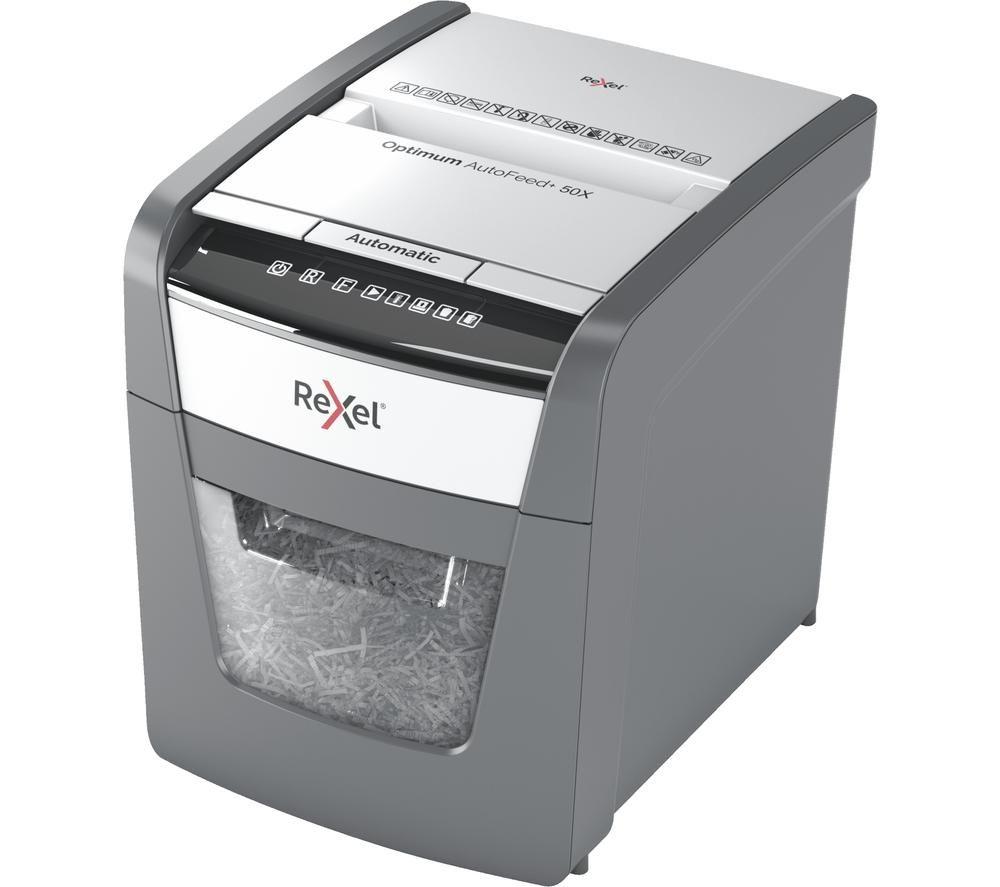 REXEL Optimum AutoFeed+ 50X Cross Cut Paper Shredder