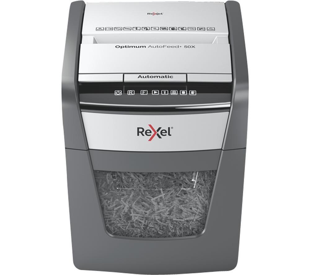 REXEL Optimum AutoFeed+ 50X Cross Cut Paper Shredder