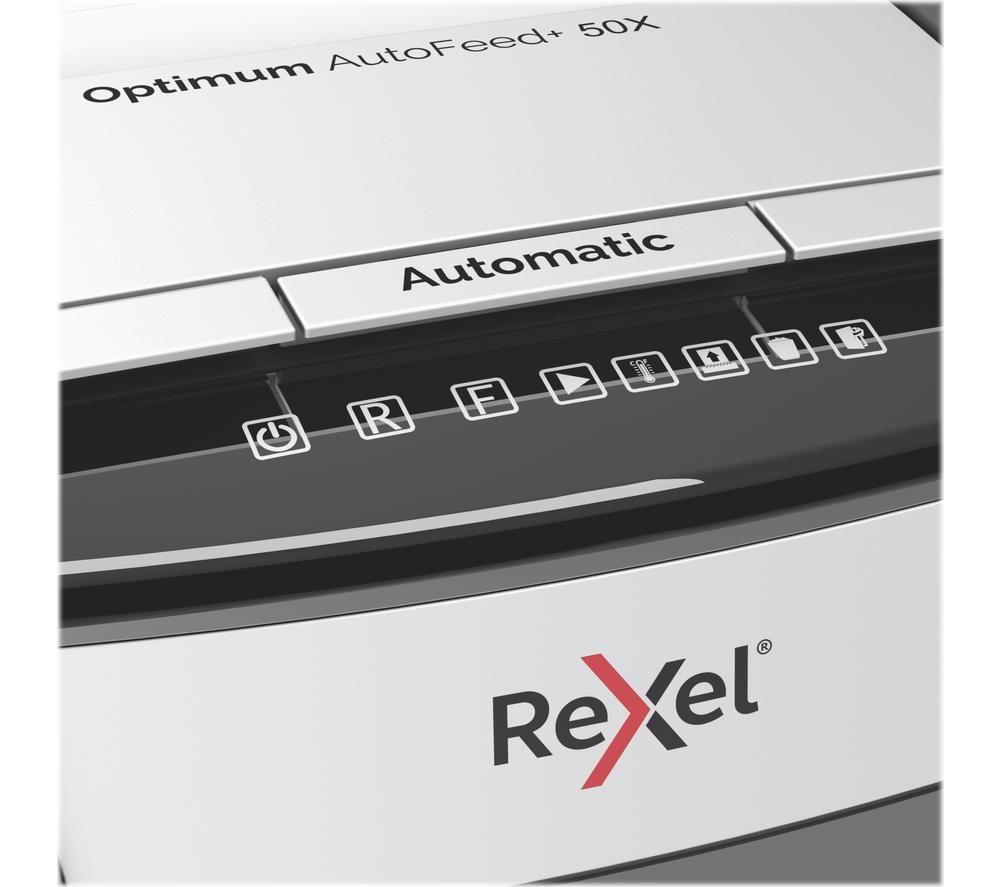 REXEL Optimum AutoFeed+ 50X Cross Cut Paper Shredder