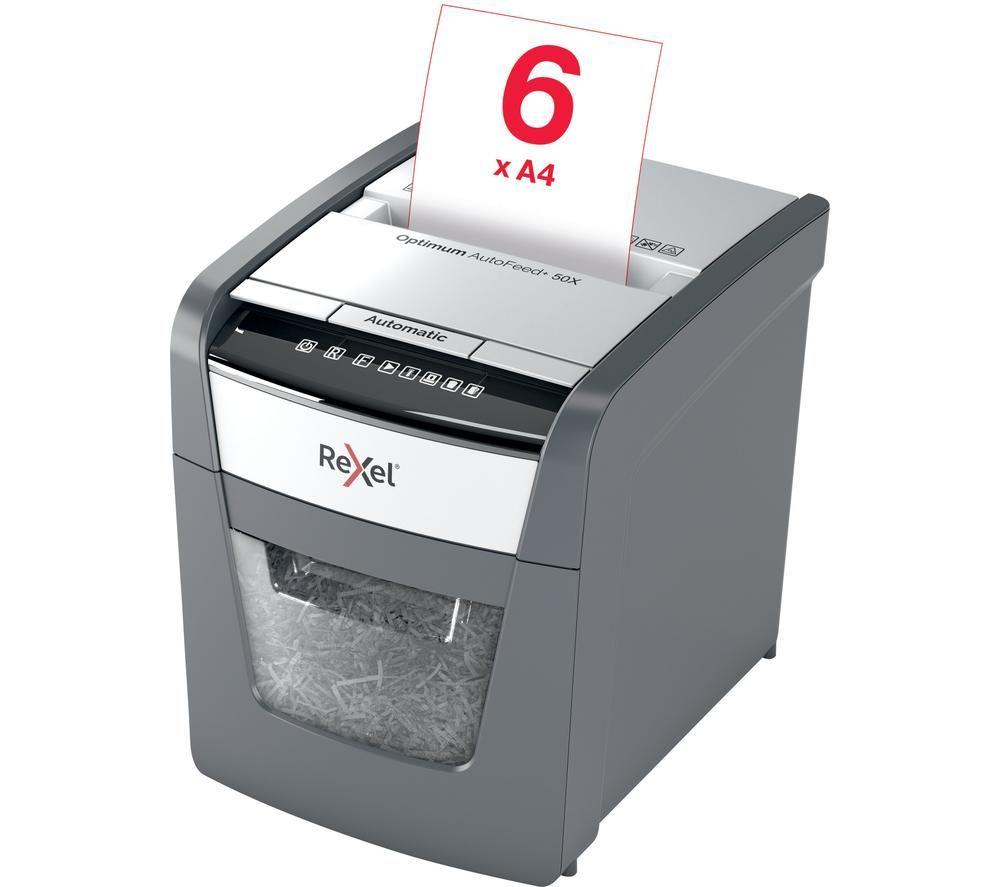 REXEL Optimum AutoFeed+ 50X Cross Cut Paper Shredder