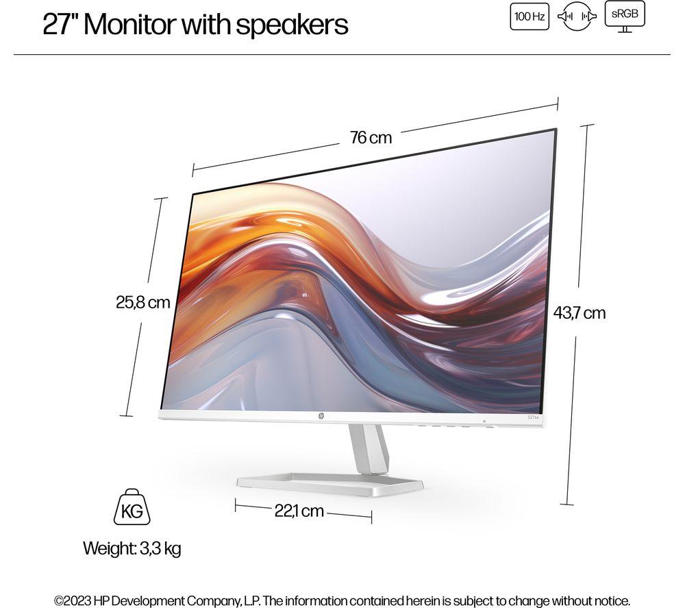 HP Series 5 527sa Full HD 27" IPS LCD Monitor - White