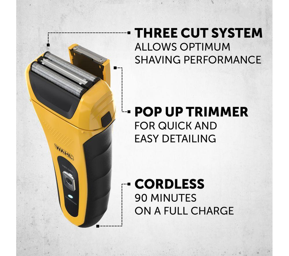 WAHL Lifeproof Wet & Dry Foil Shaver - Black & Yellow