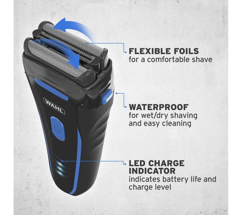 WAHL Clean & Close Wet & Dry Stubble Foil Shaver - Black & Blue