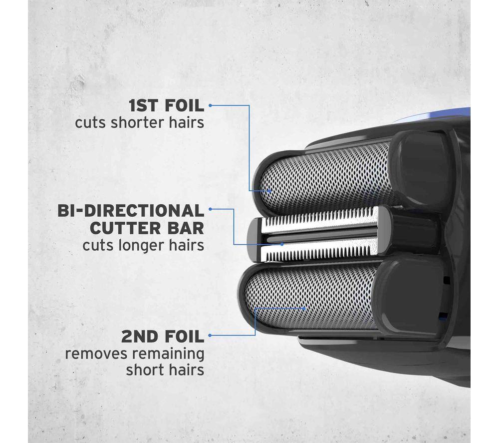 WAHL Clean & Close Wet & Dry Stubble Foil Shaver - Black & Blue