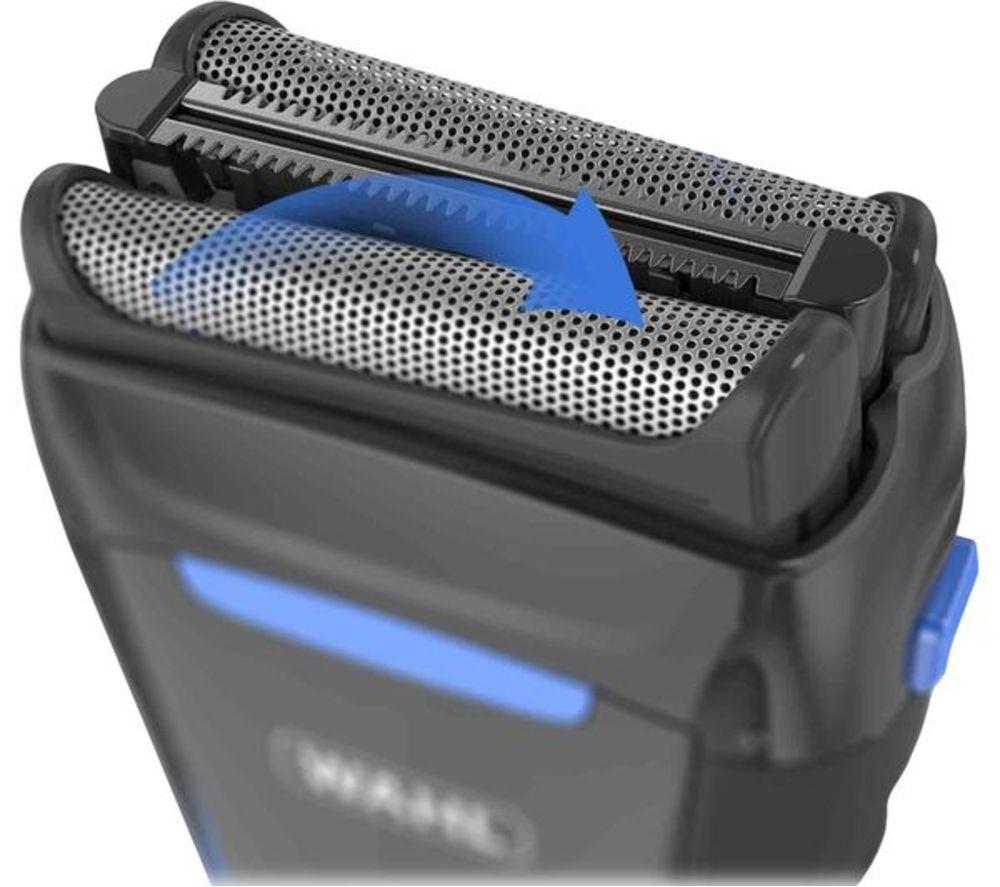 WAHL Clean & Close Wet & Dry Folienrasierer für 3-Tage-Bart – Schwarz & Blau