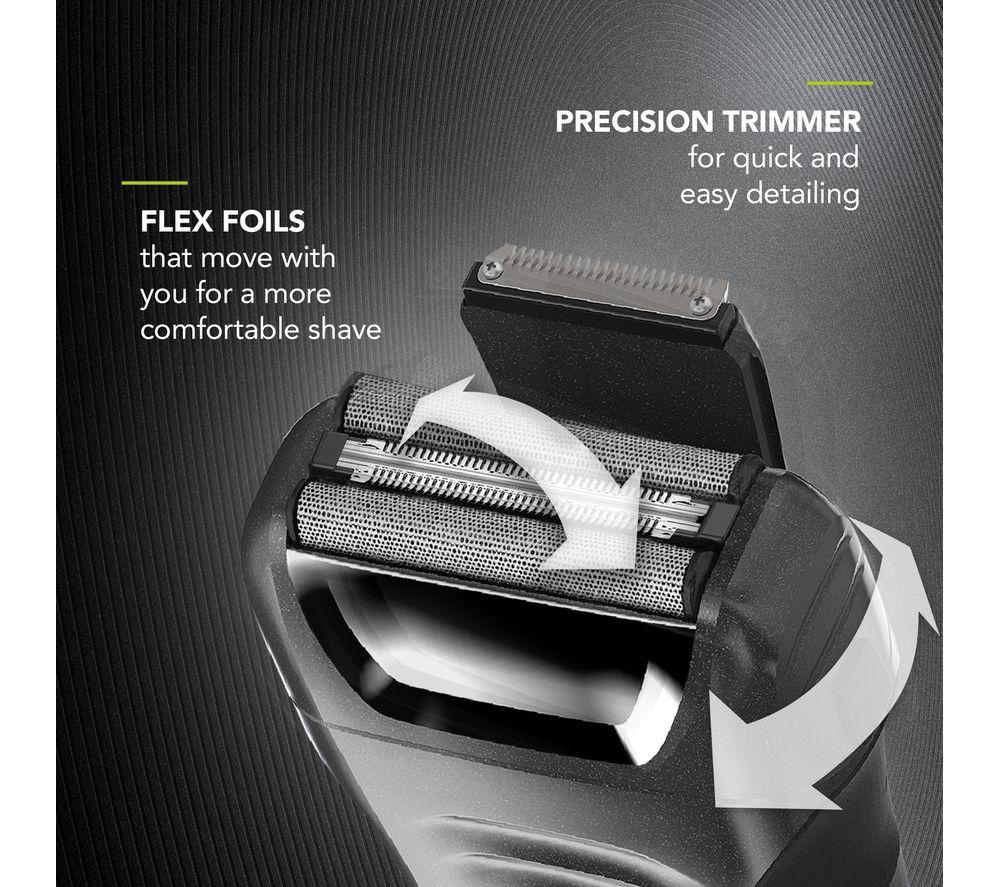 WAHL Lifeproof Plus 7061-917 Wet & Dry Stubble Foil Shaver - Black & Silver