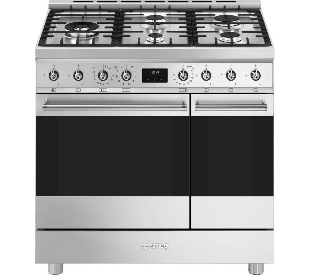SMEG C92GPX2 90 cm Dual Fuel Pyrolytic Range Cooker - Stainless Steel