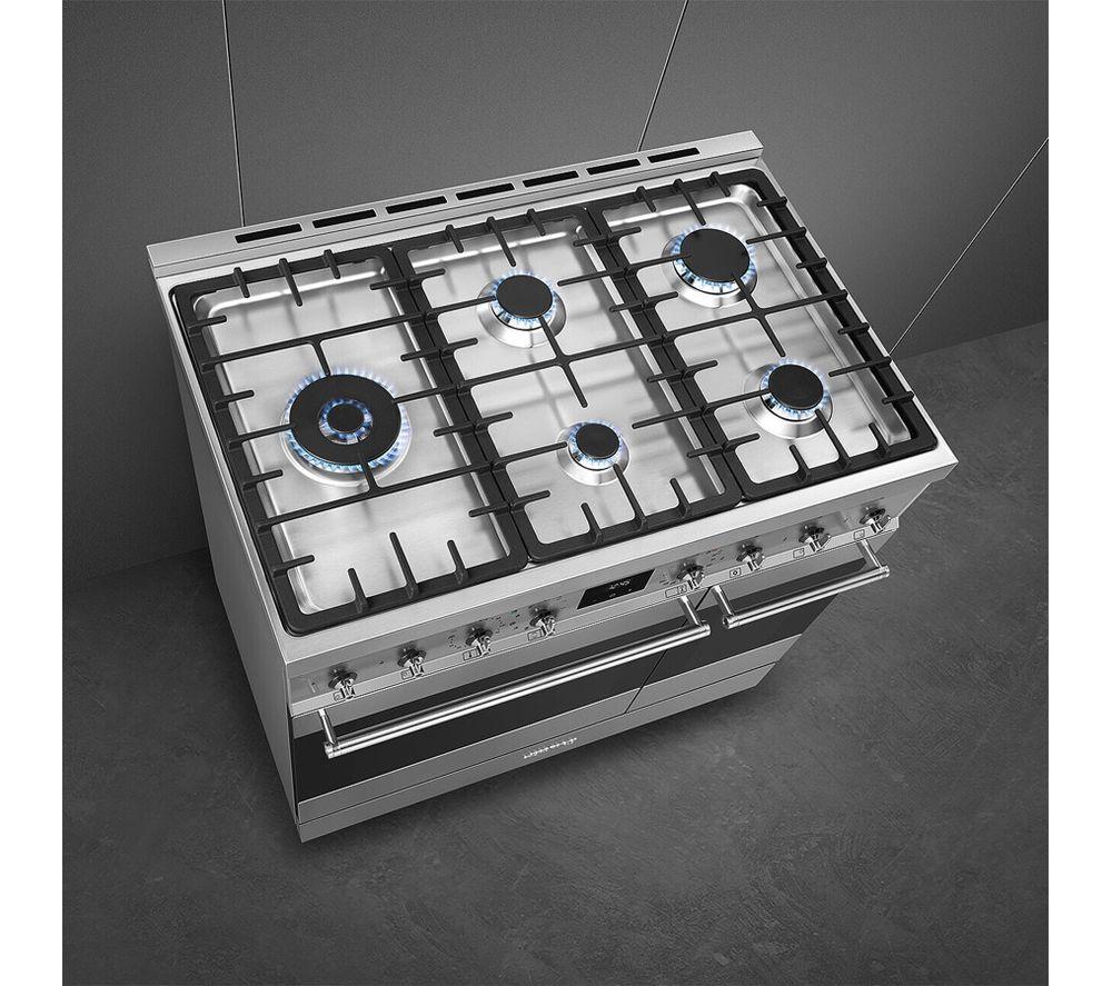SMEG C92GPX2 90 cm Dual Fuel Pyrolytic Range Cooker - Stainless Steel