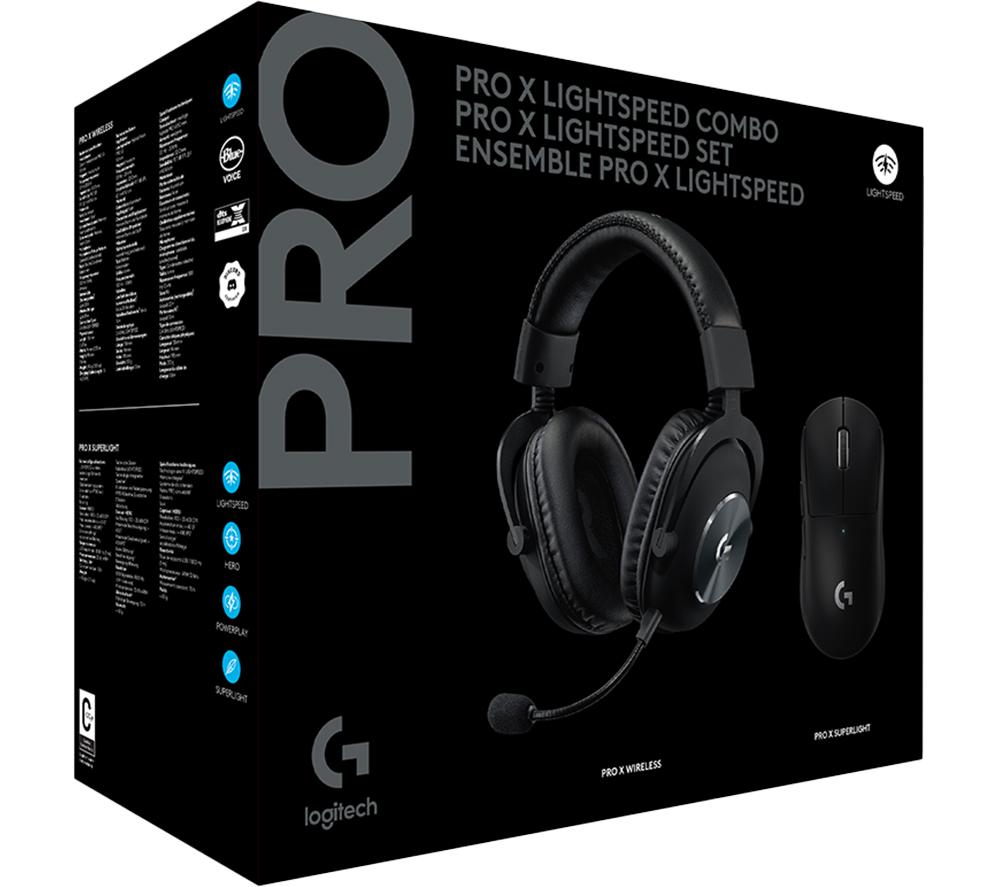 Pack Logitech ratón inalámbrico gaming Superlight X LightSpeed PRO X y auriculares inalámbricos gaming PRO X