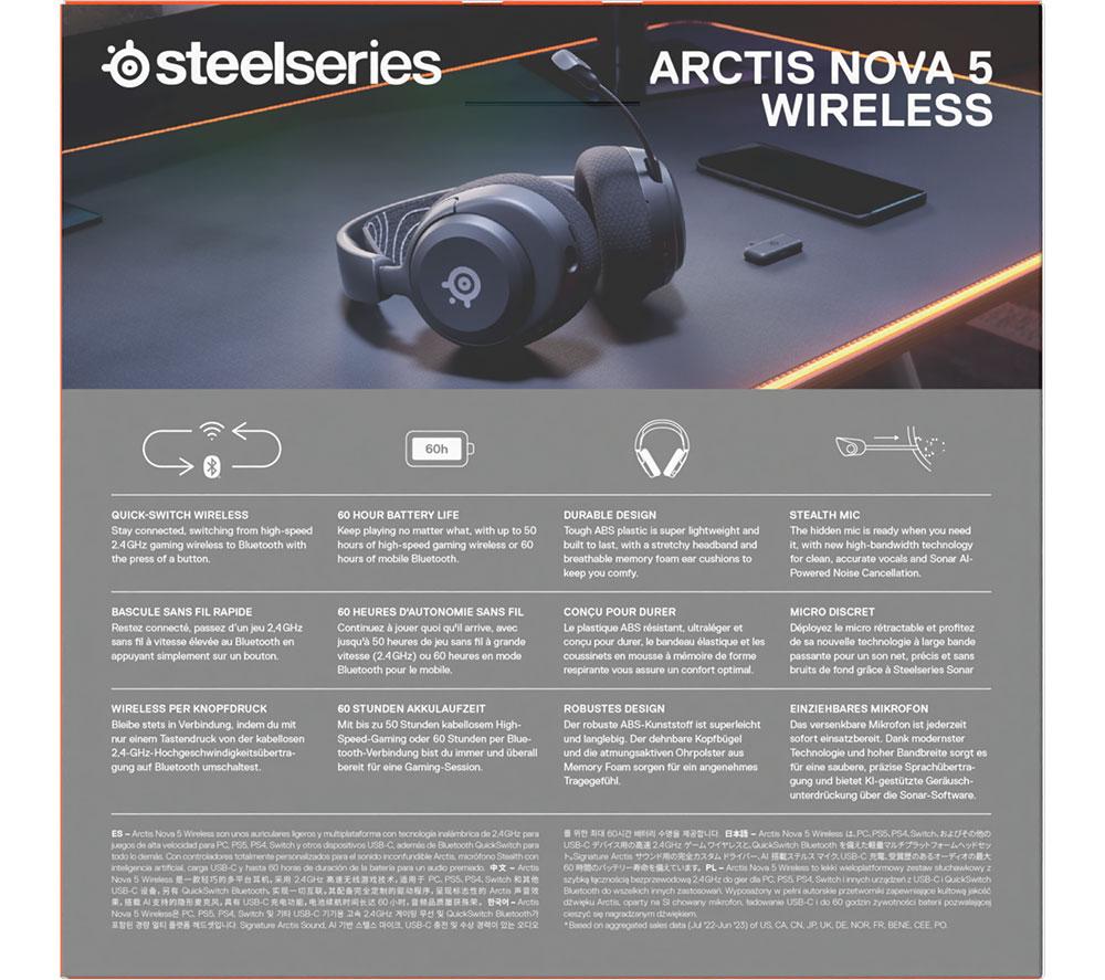 STEELSERIES Arctis Nova 5 Wireless PC Gaming Headset - Black