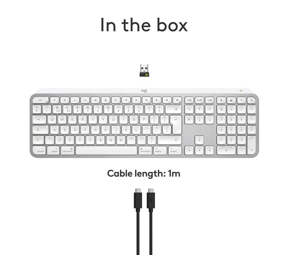 LOGITECH MX Keys S for Mac Wireless Keyboard - Pale Grey