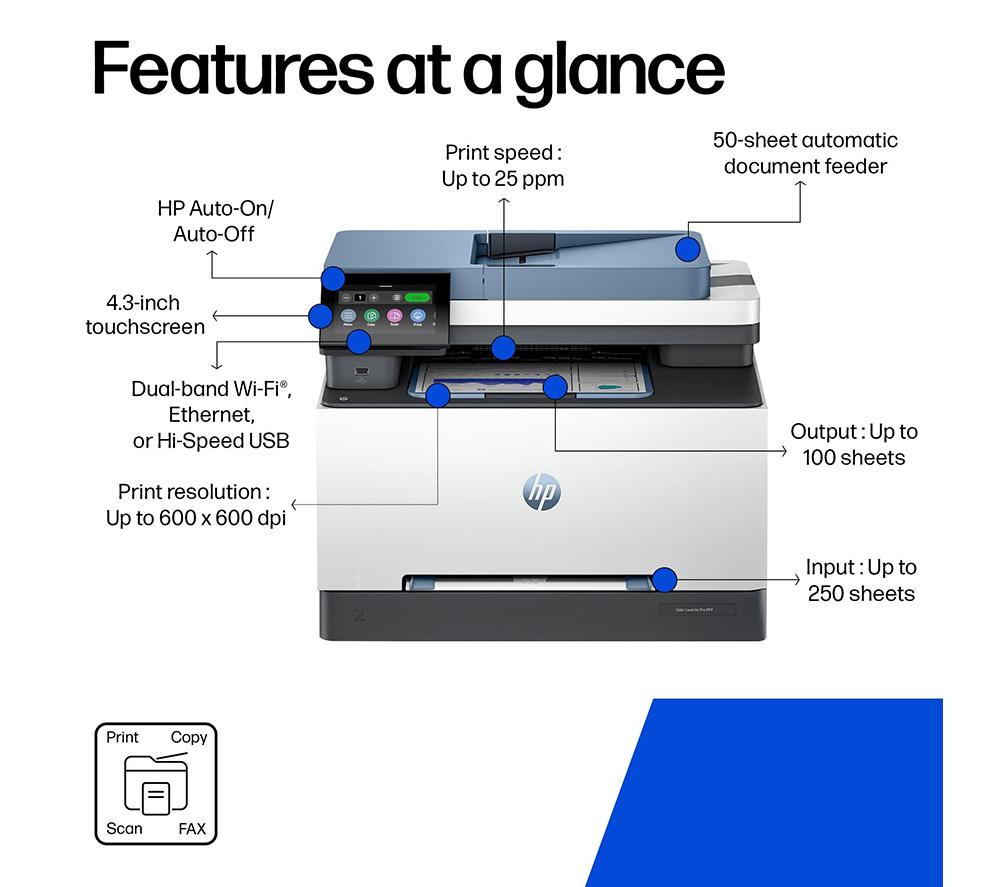 HP Color LaserJet Pro 3302fdw All-in-One Wireless Laser Printer with Fax
