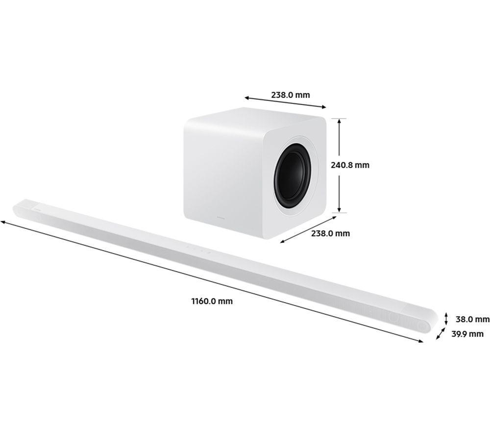 SAMSUNG HW-S801D/XU 3.1.2 Wireless Sound Bar with Dolby Atmos, DTS Virtual:X & Amazon Alexa - White